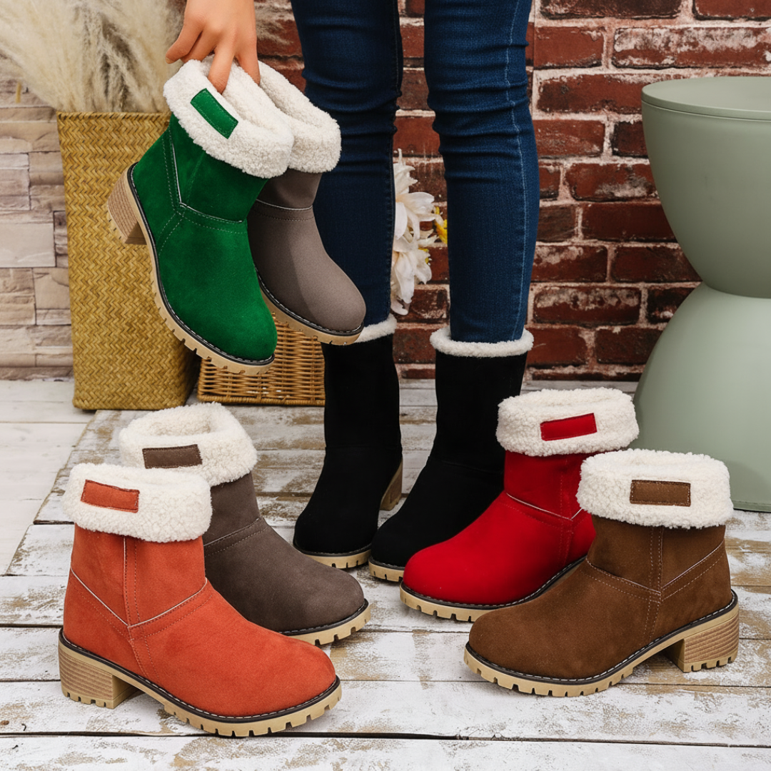 Almira vinterankelstøvle med hæl og 2-i-1 design