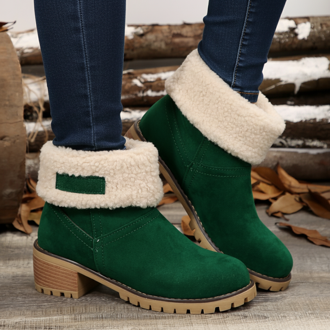 Almira vinterankelstøvle med hæl og 2-i-1 design