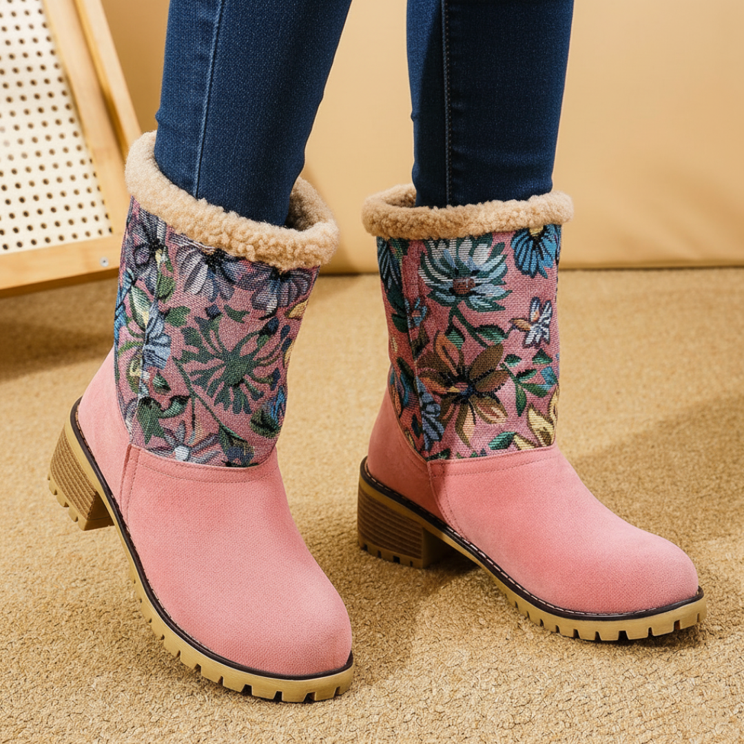 Almira vinterankelstøvle med hæl og 2-i-1 design