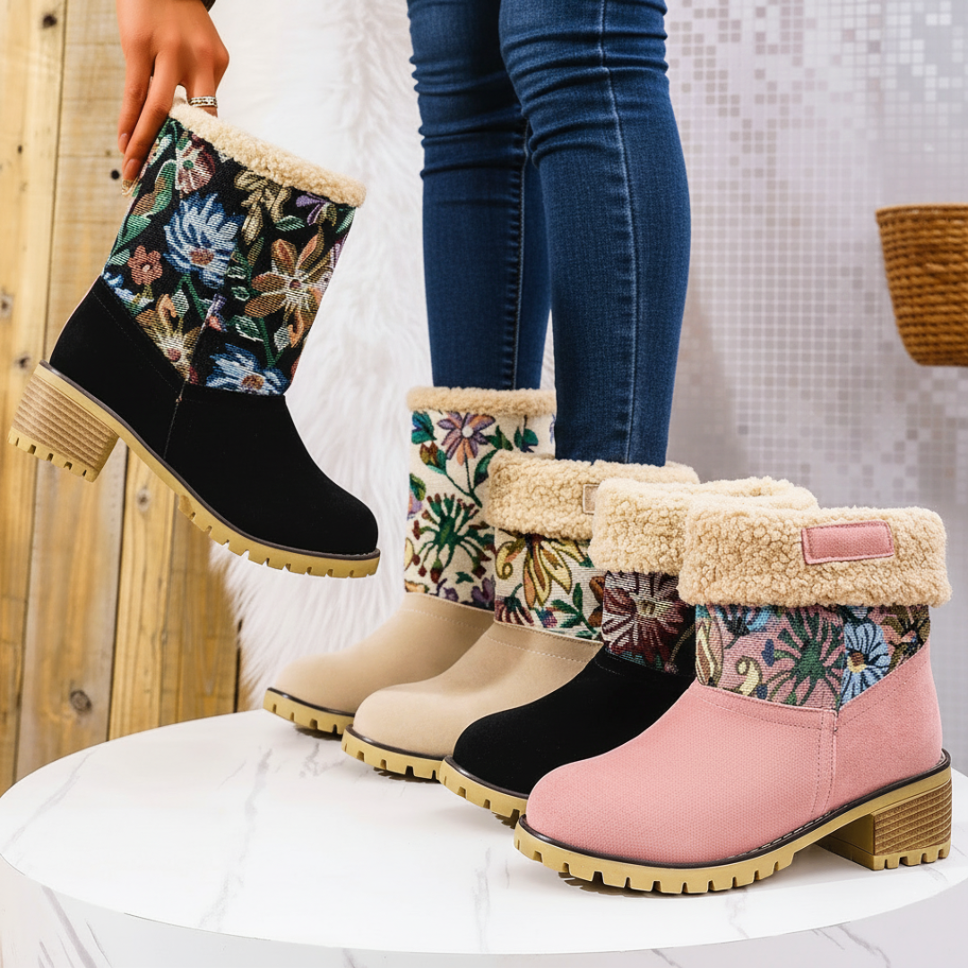 Almira vinterankelstøvle med hæl og 2-i-1 design