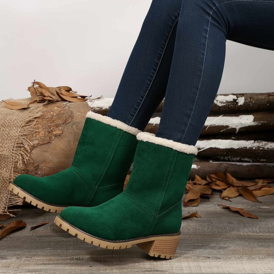 Almira vinterankelstøvle med hæl og 2-i-1 design